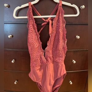 Light Pink Xhiliration One Piece Halter Swimsuit